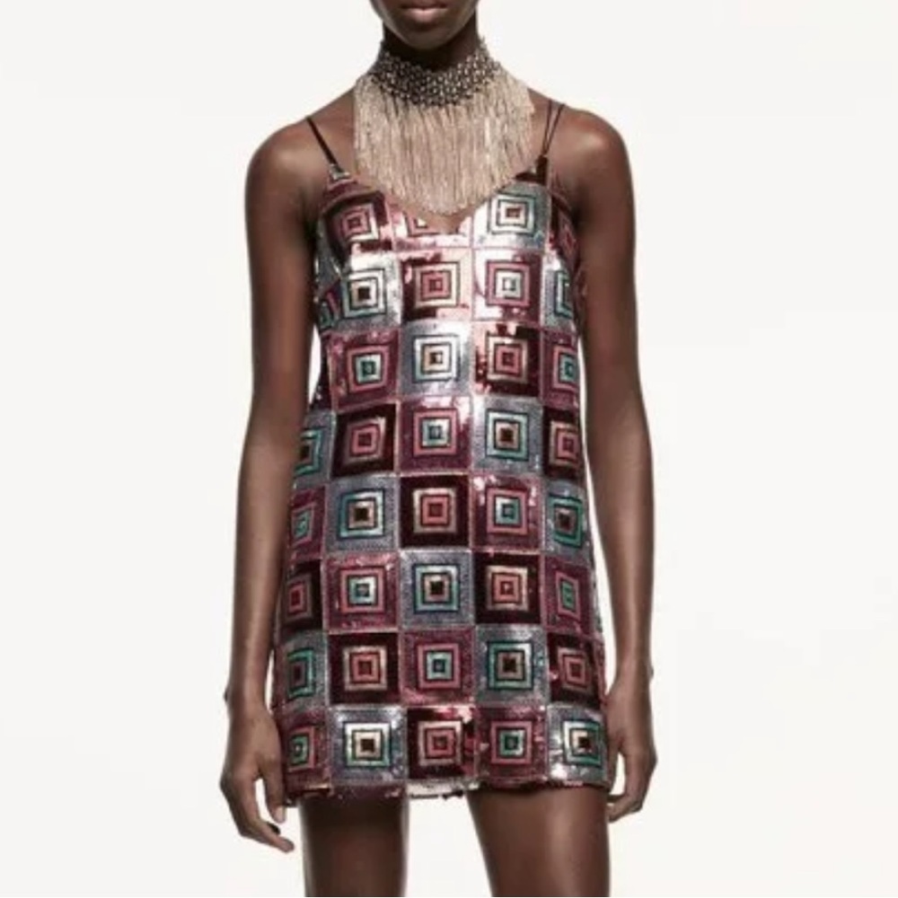 Zara festive sequin dress